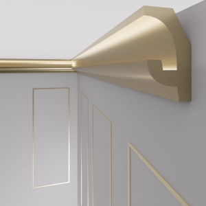 Premium Gold Stuckleiste für indirekte Beleuchtung OL-16